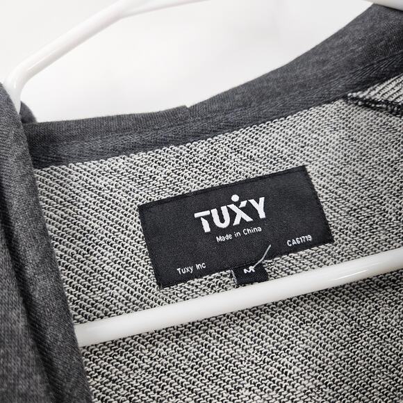 Tuxy One Piece Jumpsuit Mens Gray Hoodie Sweatpants Loungewear Casual Cozy Sz M - Picture 3 of 6